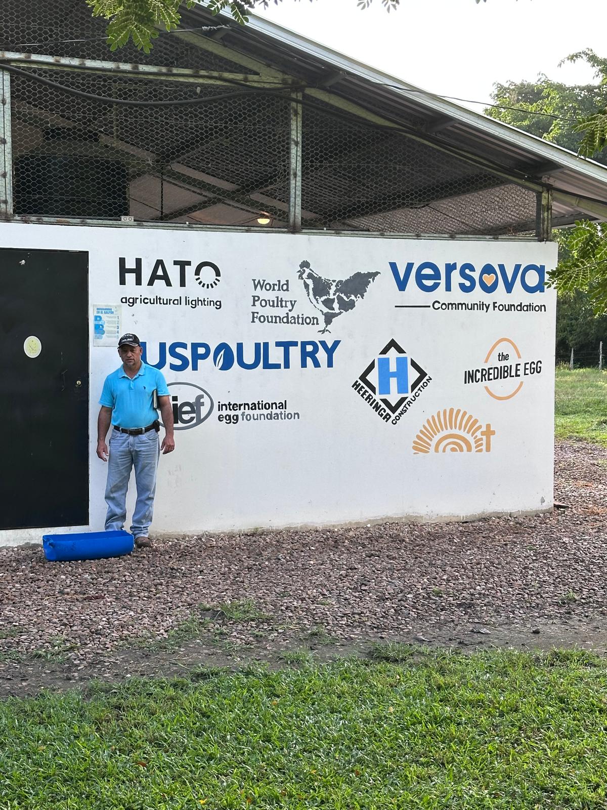 Claudio, the farmer at the heart of egg production at HOI, outside the 3,000-layer barn.